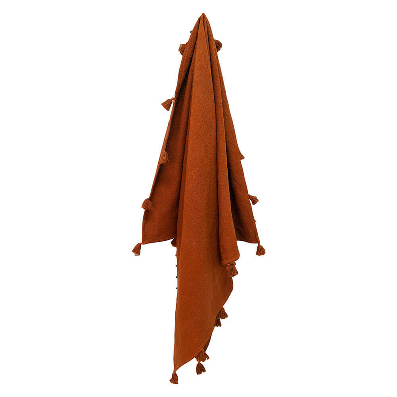 Überwurf aus Nava-Baumwolle mit Quasten (170 x 130 cm)