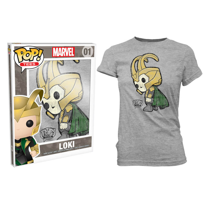 Thor Loki Pop! T-Shirt Damen Grau