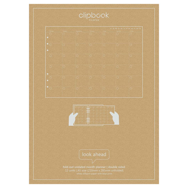 Filofax A5 Month Planner Clipbook Refill