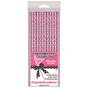 Cupcake White-Dotted Straws 19cm 24pk