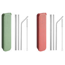 Appetito Stainless Steel Straw Set with Case (1pc Random)