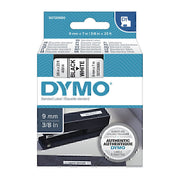 Dymo noir sur bande de marquage blanc