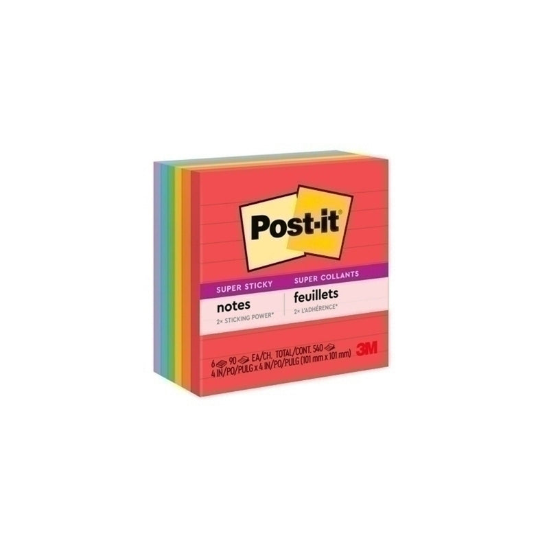 Post-It Super Sticky Marrakesh Lined Notes 6-Pack (4x4in)