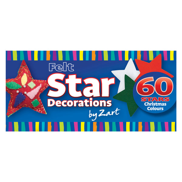 Felt Star Decorations 60pk