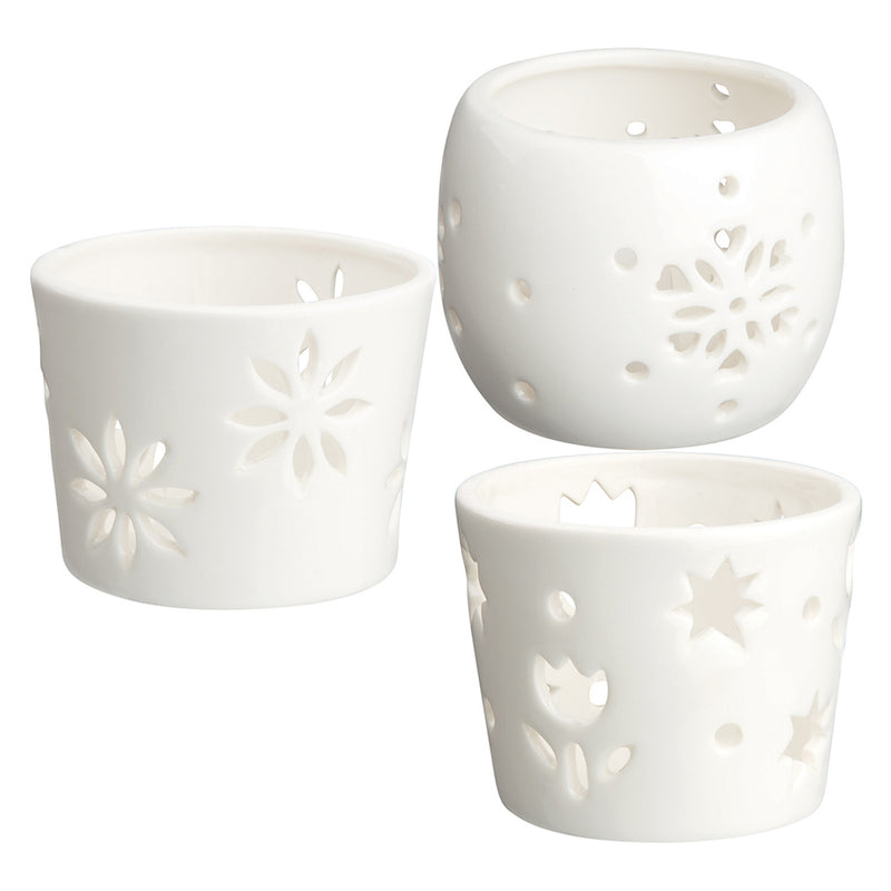 Ceramic Tea Light Holders 3pk