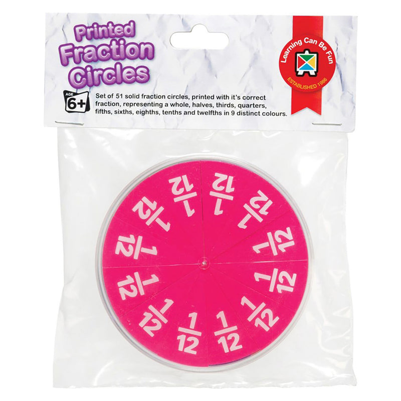 Printed Fraction Circles Hangsell