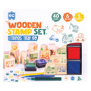 Educational Colours Wooden Stamp Set 51pcs