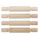 Wooden Pattern Rolling Pins 4pcs