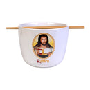 Ceramic Noodle Bowl with Bamboo Chopsticks