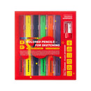 Flower Monaco Coloured Pencils for Sketching (Pack of 6)