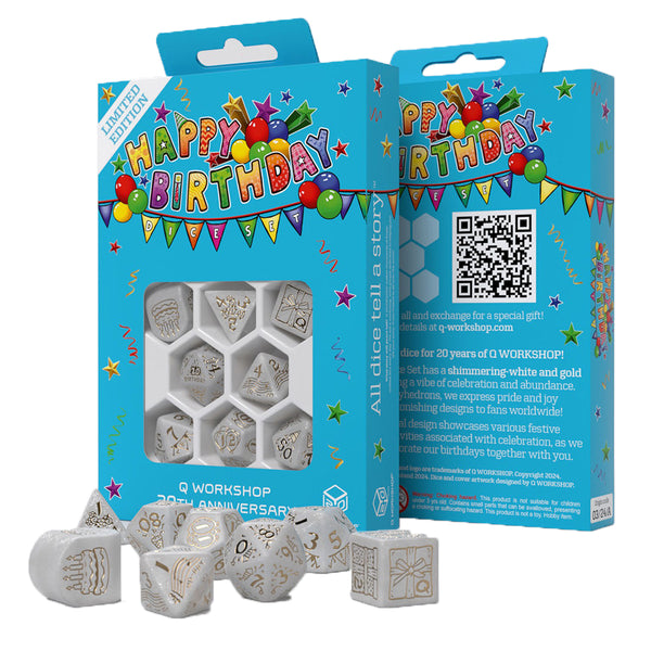 Happy Birthday Q WORKSHOP 20 Years Dice Set