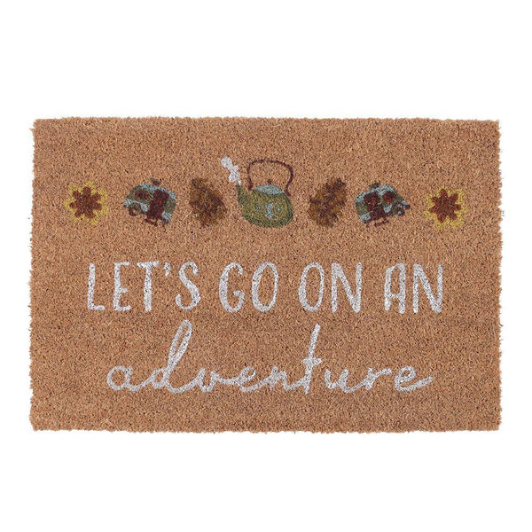 Let's Go on an Adventure Natural Coir Doormat