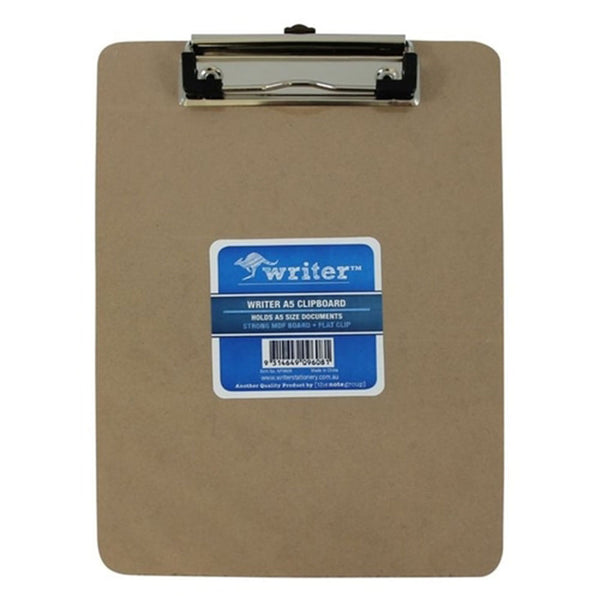 Writer A5 Masonite Clipboard Flat Wire Clip
