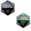 MDG 35mm Mega Acrylic d20 Dice w/ Gold Numbers