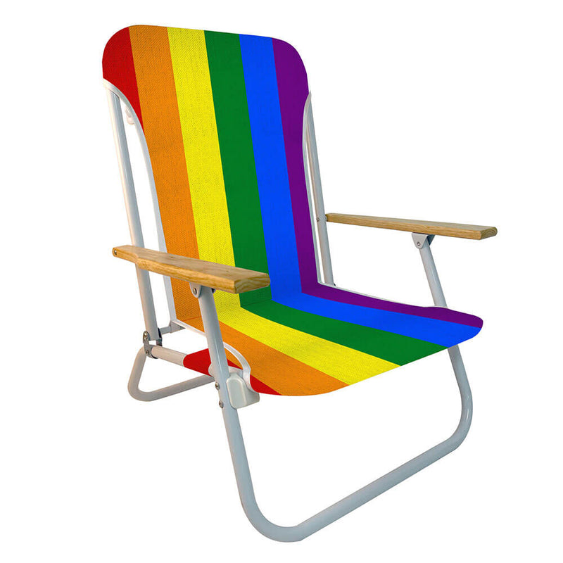 Chaise de plage avec accoudoirs en bois (74x68x60cm)