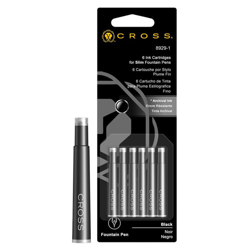 Cartouches d'encre pour stylo plume Slim (6 par carte)