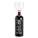 Happy Birthday Wine Bottle Glass