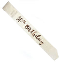 Geburtstags-Roségold auf weißer Schärpe