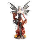 Fire Fairy with Black Dragon Figurine