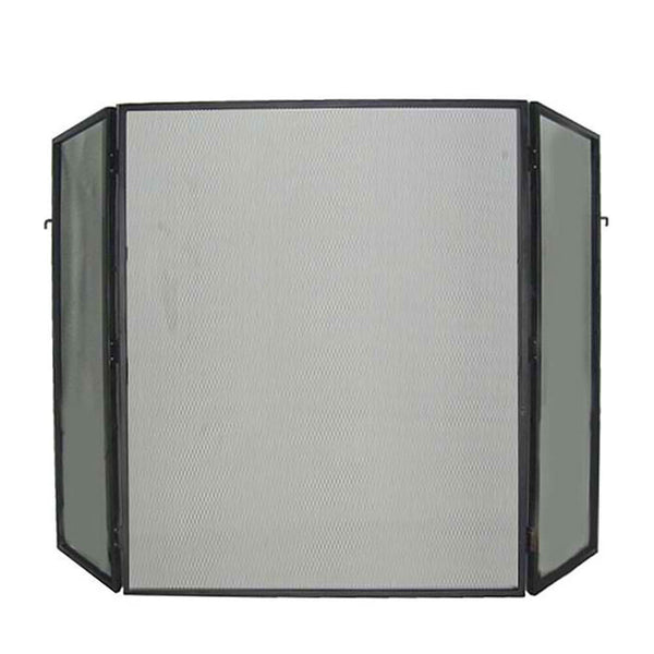 FireUp Heavy Duty 3 Fold Black Steel Fire Screen (79cm H)