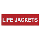 Adhesive Life Jackets Sticker Sign (100x30mm)