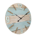 Horloge murale ronde en panneau de bois (60x60x2,5 cm)