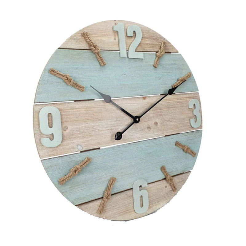 Horloge murale ronde en panneau de bois (60x60x2,5 cm)