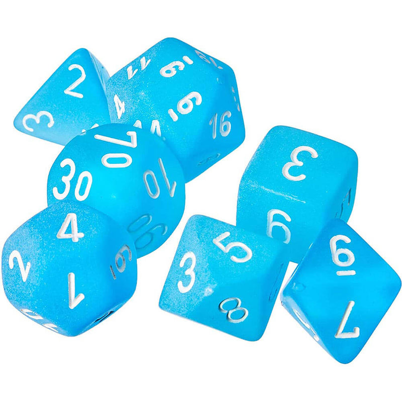 D7 Die Set Dice Frosted Poly (7 dés)