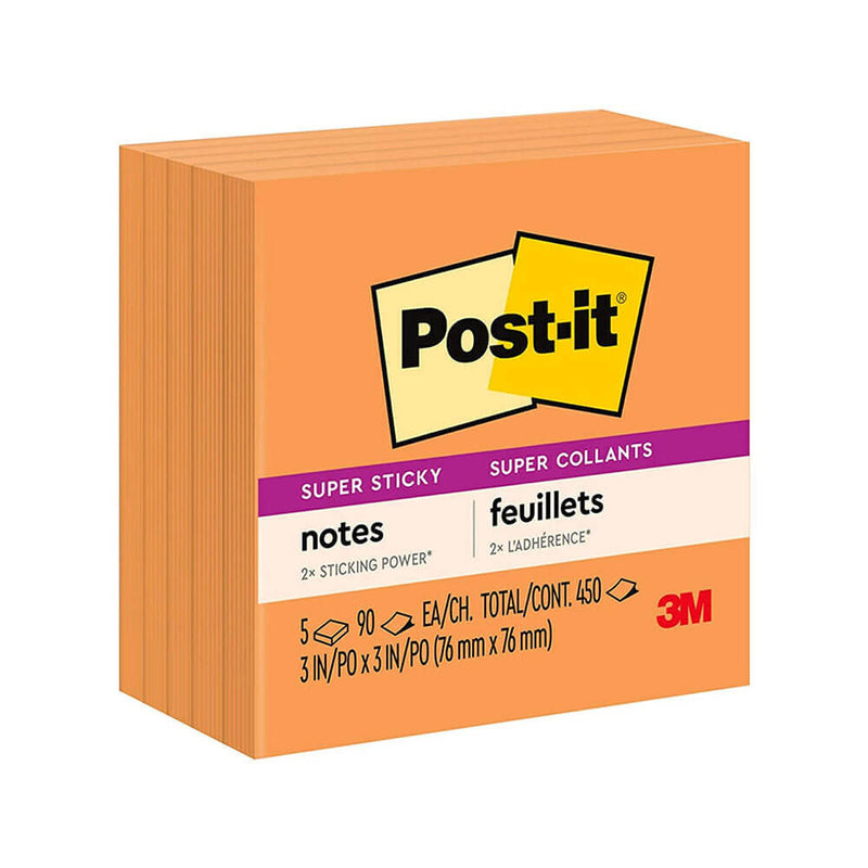 Feuillets super collants Post-it 76x76mm (paquet de 5)