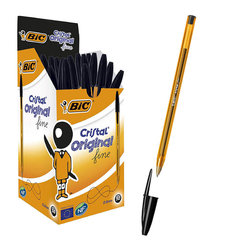 Bic Cristal Original Stylo Bille Fin 0.8mm 50pk