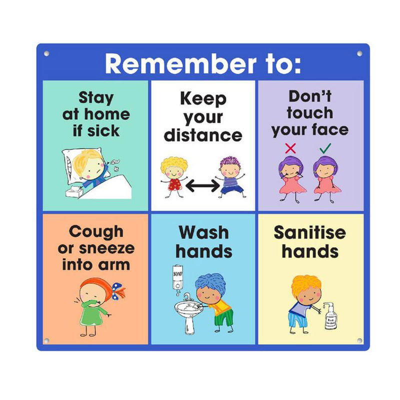 Panneau d'hygiène et de distance sociale de l'école Durus