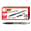 Bic Atlantis Stylo rétractable Pointe moyenne (12pk)