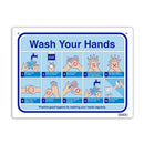 Panneau mural Durus How To Wash Hands (Bleu/Blanc)