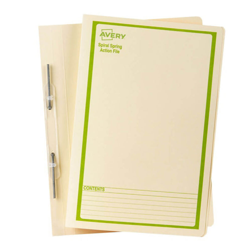 Avery Spring Spiral Buff Foolscap (paquet de 25)