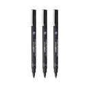 Uni-ball Pin Fineliner Pen Schwarz (3er-Brieftasche)