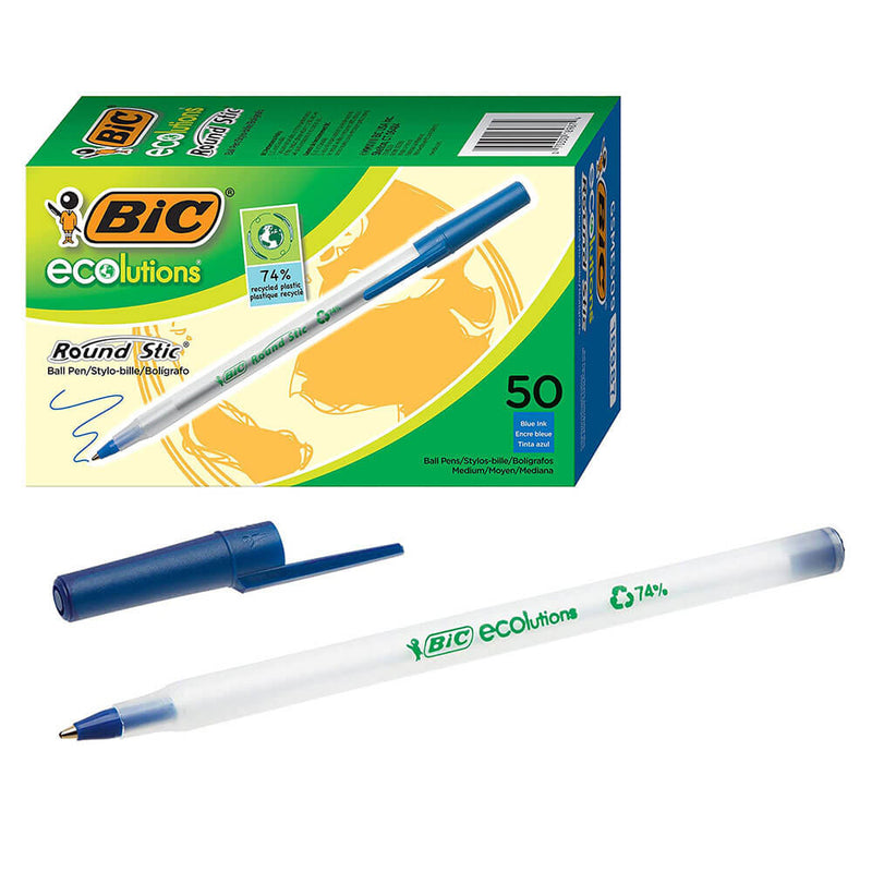 Bic Ecolutions Round Stic Kugelschreiber 1,0 mm, 50er-Pckg
