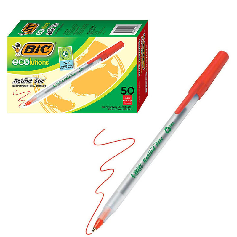Bic Ecolutions Round Stic Kugelschreiber 1,0 mm, 50er-Pckg