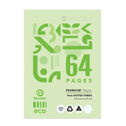 A4 Eco-Recycled 9mm Dotted Thirds 64-Page Exercise Book 10pk